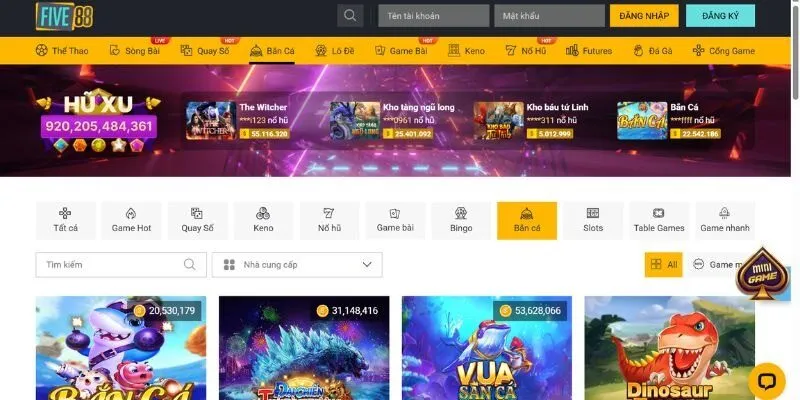Kho game kèo cược ấn tượng